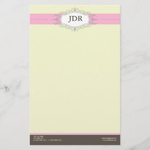 Chic Deco Baby Roze Gepersonaliseerd briefpapier