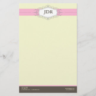Chic Deco Baby Roze Gepersonaliseerd briefpapier