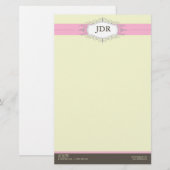 Chic Deco Baby Roze Gepersonaliseerd briefpapier (Voorkant / Achterkant)