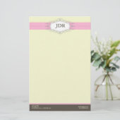 Chic Deco Baby Roze Gepersonaliseerd briefpapier (Staand voorkant)