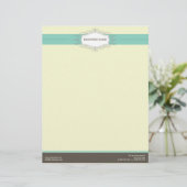 Chic Deco Blauwgroen Gepersonaliseerd briefterhead Briefhoofd (Staand voorkant)