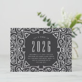 Chic Deco | Eve-partij nieuwjaar Kaart (Staand voorkant)