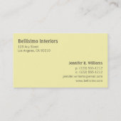 Chic Deco Lijst Monogram Geel Visitekaartje (Achterkant)