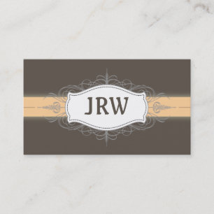 Chic Deco Lijst Monogram Peach Visitekaartje
