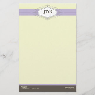 Chic Deco Lila Gepersonaliseerd briefpapier