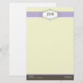 Chic Deco Lila Gepersonaliseerd briefpapier (Voorkant / Achterkant)