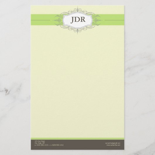 Chic Deco Limoen Gepersonaliseerd briefpapier (Voorkant)