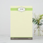 Chic Deco Limoen Gepersonaliseerd briefpapier (Staand voorkant)
