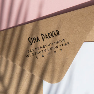 Chic Deco Name & Surname Custom Return-adres Rubberstempel