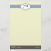Chic Deco Periwinkle Gepersonaliseerd briefpapier (Voorkant)