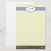 Chic Deco Periwinkle Gepersonaliseerd briefpapier (Voorkant / Achterkant)