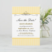 Chic Deco Save the Date (citroengeel) Kaart (Staand voorkant)
