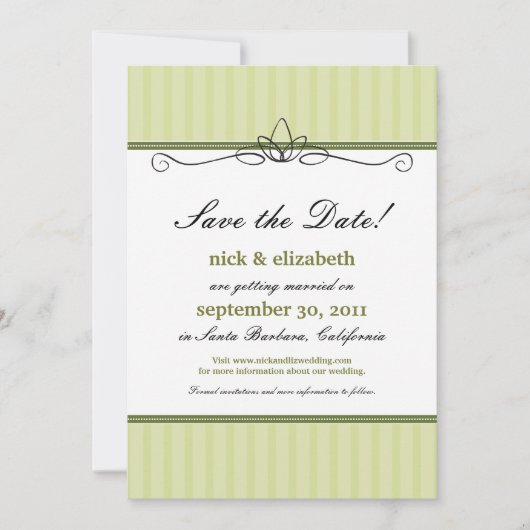 Chic Deco Save the Date (limoengroen) (Voorkant)