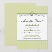 Chic Deco Save the Date (limoengroen) (Voorkant / Achterkant)
