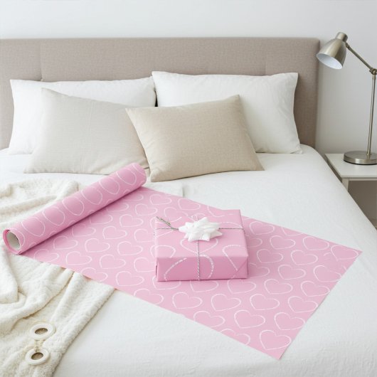 Chic Decoratieve Roze Harten Patroon Wrapping Pape Inpakpapier Vel