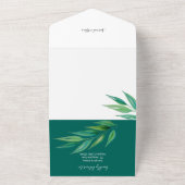 Chic Deep Ocean Blue Green Waterverf All In One Uitnodiging (Buitenkant)