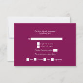 Chic deep pink Botanical Wedding Response Card RSVP Kaartje (Voorkant)