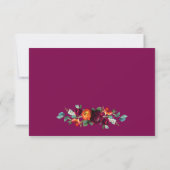 Chic deep pink Botanical Wedding Response Card RSVP Kaartje (Achterkant)