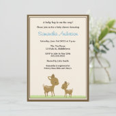 Chic Deer Baby shower Invitation - Boy Kaart (Staand voorkant)