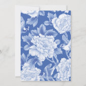 Chic Delft Blue Chinoiserie Floral Vrijgezellenfee Kaart (Achterkant)