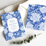 Chic Delft Blue Chinoiserie Floral Vrijgezellenfee Kaart<br><div class="desc">Dit op chinoiserie geïnspireerde ontwerp kenmerkt elegante botanische floralen,  vogels en groen in de kleur blauw en wit. Pas de uitnodiging aan met uw details en als u de stijl en plaatsing van de tekst verder wilt herschikken,  drukt u op de knop "Klik om verder aan te passen".</div>