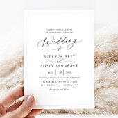 Chic Delicate Border Modern Script Wedding Kaart