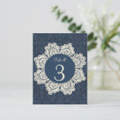 Chic Denim en ivoor weddenschappen Kaarten (Staand voorkant)