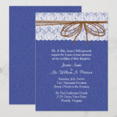 Chic Denim en Lace Wedding Invitation Kaart (Voorkant / Achterkant)