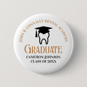 Chic Dental School Aangepaste Tandarts Afstuderen Ronde Button 5,7 Cm