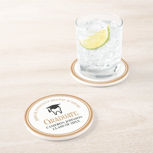 Chic Dental School Custom Afstuderen Keepsake Zandsteen Onderzetter (Zijkant)