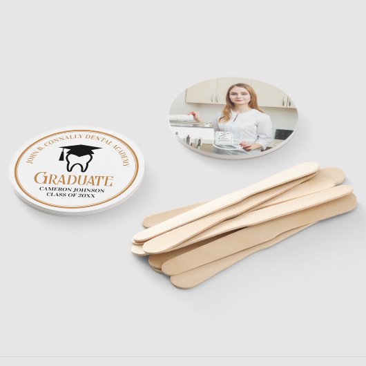 Chic Dental School Custom Tandarts Afstudeerfeest Handwaaier (Niet-gemonteerd)