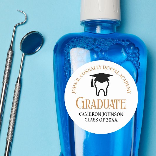 Chic Dental School Custom Tandarts Afstudeerfeest Ronde Sticker