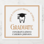 Chic Dental School Custom Tandarts Afstudeerfeest Sparkling Wijnetiket (Enkel label)