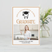 Chic Dental School Foto Aangepast Afstuderen Aankondiging (Staand voorkant)