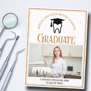 Chic Dental School Foto Aangepast Afstuderen Aankondigingskaart