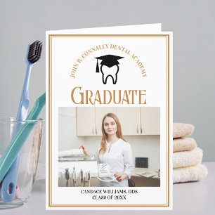 Chic Dental School Foto Gevouwen Afstuderen Aankondiging