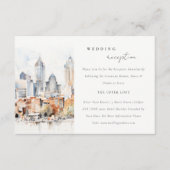 Chic Denver Colorado Skyline huwelijksreceptie Informatiekaartje (Voorkant)