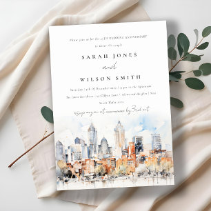 Chic Denver Colorado Skyline Wedding Jubileum Kaart