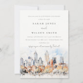Chic Denver Colorado Skyline Wedding Jubileum Kaart (Voorkant)