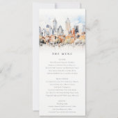 Chic Denver Colorado Skyline Wedding Menu Kaart (Voorkant)