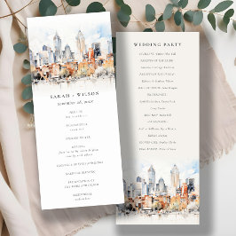 Chic Denver Colorado Skyline Wedding Programma
