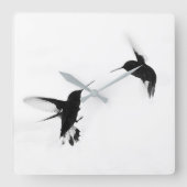 Chic Design Hummingbird Clock Vierkante Klok (Voorkant)