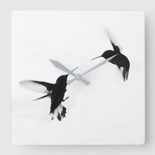 Chic Design Hummingbird Clock Vierkante Klok (Voorkant)