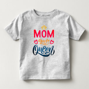 Chic Design Typografie mama Je bent de koningin Kinder Shirts