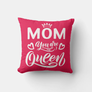 Chic Design Typografie mama Je bent de koningin Kussen