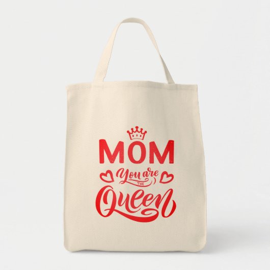 Chic Design Typografie mama Je bent de koningin Tote Bag (Voorkant)