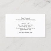 Chic Designer Modern zwart-wit patroon Visitekaartje (Achterkant)