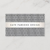Chic Designer Modern zwart-wit patroon Visitekaartje (Voorkant)