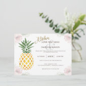 Chic Destination Aloha Tropical Beach Wedding Kaart (Staand voorkant)