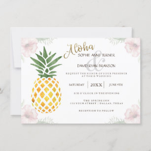 Chic Destination Aloha Tropical Beach Wedding Kaart